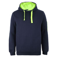 Navy/Lime 350 Trade Hoodie | 350gsm Brushed Fleece | Fully Lined Hood with Drawcord | Kanga Pocket